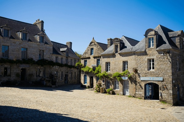 Locronan medieval village, Brittany, France, granite town